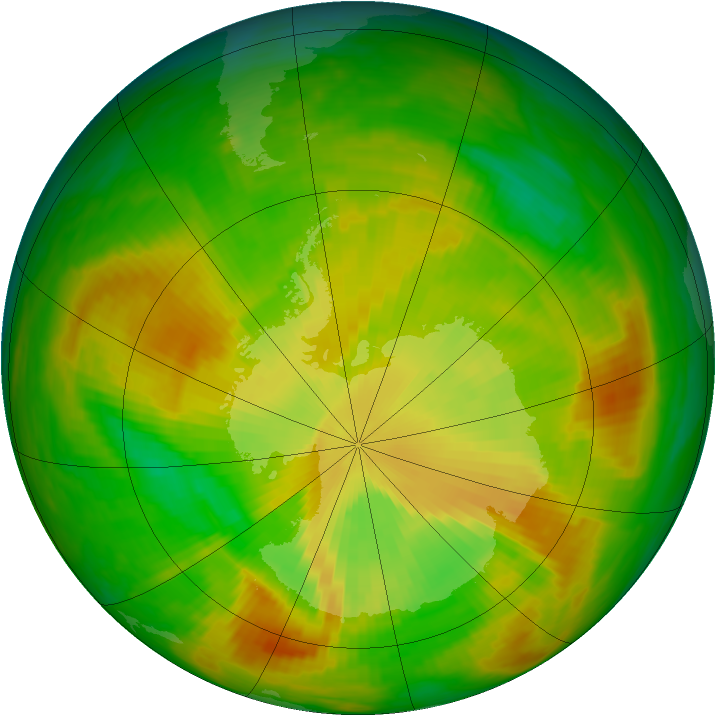 Antarctic ozone map for 22 November 1979